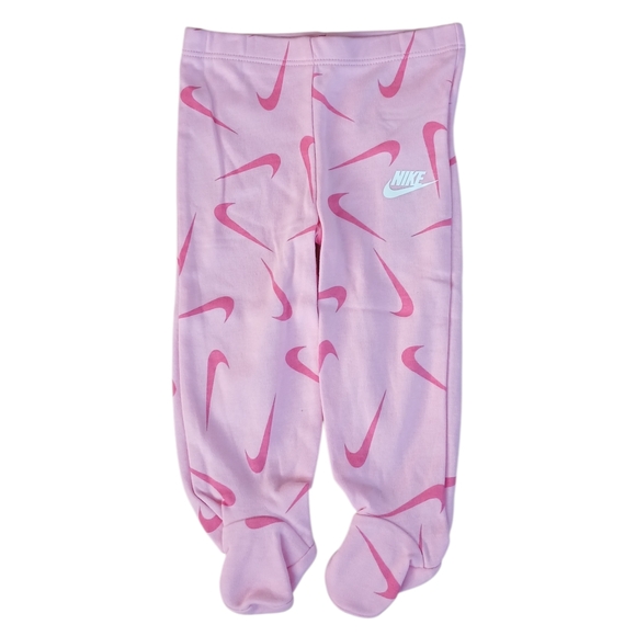Nike Baby Girl Long Sleeve  Footed Pants & Hat Set Pink, Fuchsia & White NWT - Picture 3 of 4